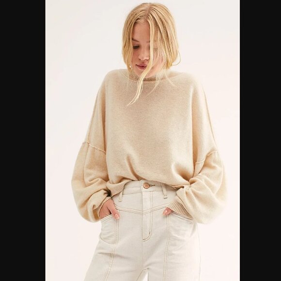 Free People So Low So High Cashmere Sweater – Oatmeal - Picture 1 of 10